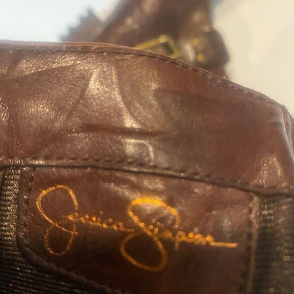 Women's Jessica Simpson Tall Brown  Crinkled Leather Boots / 6.5B / EUC - Picture 8 of 11